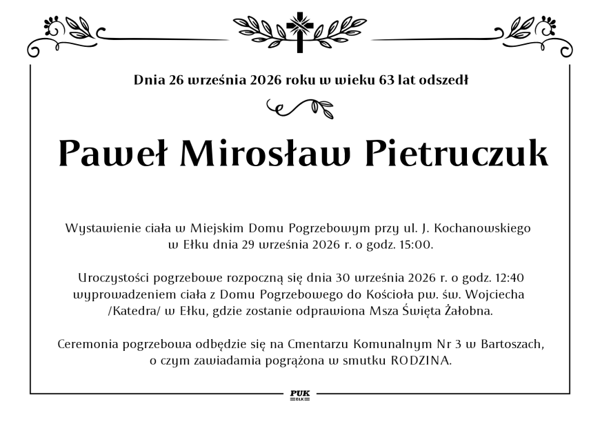 Paweł Mirosław Pietruczuk - nekrolog